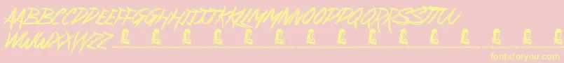 SuburbanLegends Font – Yellow Fonts on Pink Background