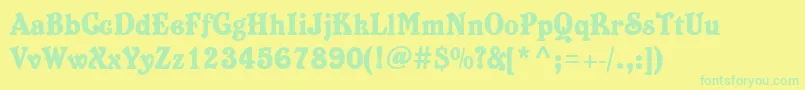 Weitere Informationen zur Belshaw-Schriftart Belshaw-Schriftart – Grüne Schriften auf gelbem Hintergrund