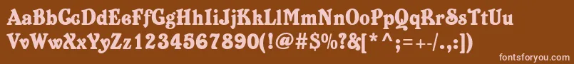 Belshaw Font – Pink Fonts on Brown Background