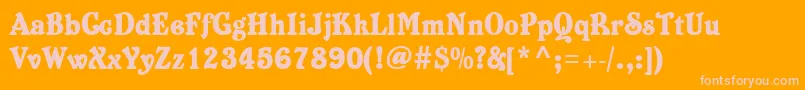 Belshaw Font – Pink Fonts on Orange Background