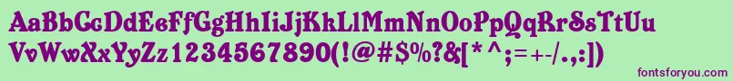 Belshaw Font – Purple Fonts on Green Background