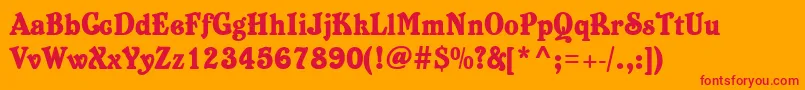 Belshaw Font – Red Fonts on Orange Background