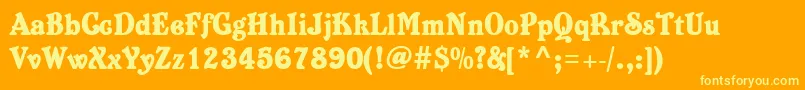 Belshaw Font – Yellow Fonts on Orange Background