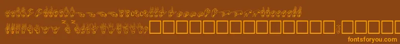 GallaudetPlain-Schriftart – Orangefarbene Schriften auf braunem Hintergrund