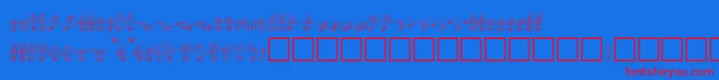 GallaudetPlain-Schriftart – Rote Schriften auf blauem Hintergrund