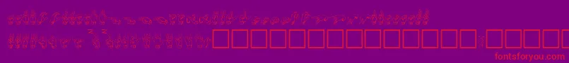 GallaudetPlain-Schriftart – Rote Schriften auf violettem Hintergrund