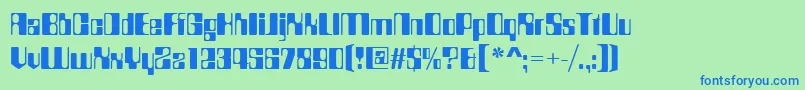 Countdownd Font – Blue Fonts on Green Background