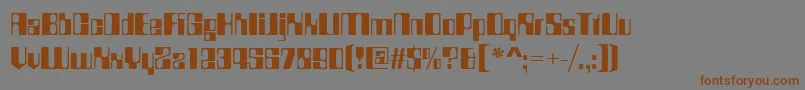 フォントCountdownd – 茶色の文字が灰色の背景にあります。