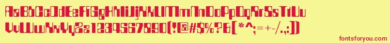 Countdownd Font – Red Fonts on Yellow Background