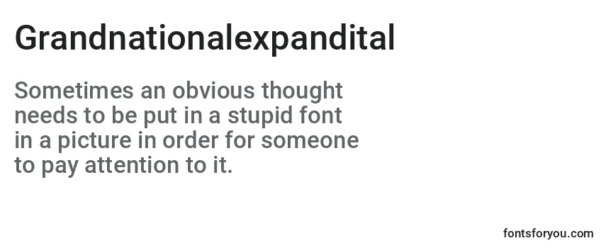 Review of the Grandnationalexpandital Font