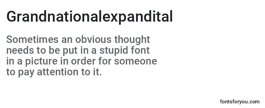 Reseña de la fuente Grandnationalexpandital