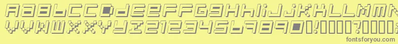 Optimal3D Font – Gray Fonts on Yellow Background