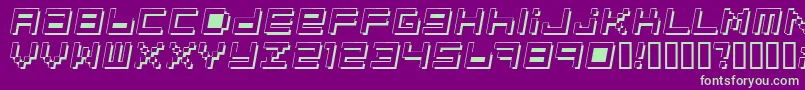 Optimal3D Font – Green Fonts on Purple Background