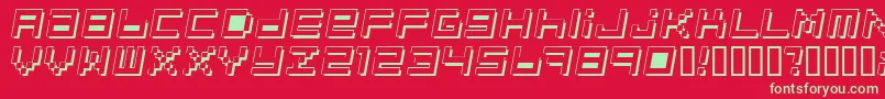 Optimal3D Font – Green Fonts on Red Background