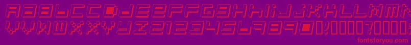 Optimal3D Font – Red Fonts on Purple Background