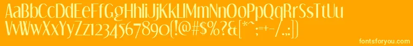 Dreamorphans Font – Yellow Fonts on Orange Background
