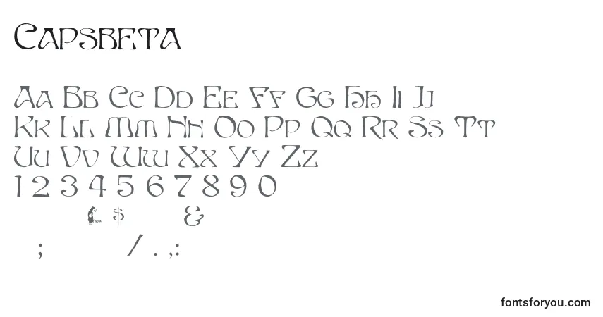 A fonte Capsbeta – alfabeto, números, caracteres especiais