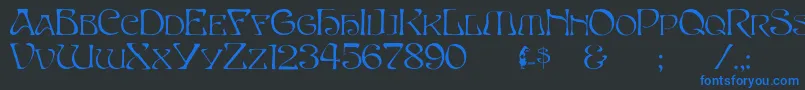 Capsbeta Font – Blue Fonts on Black Background
