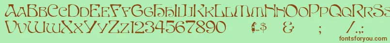 Capsbeta Font – Brown Fonts on Green Background