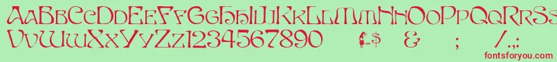 Capsbeta Font – Red Fonts on Green Background