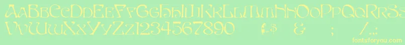 Capsbeta Font – Yellow Fonts on Green Background
