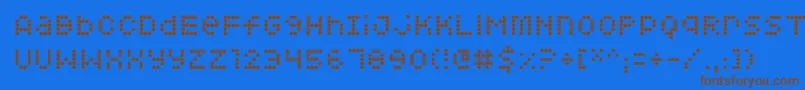 Squarodynamic 08 Font – Brown Fonts on Blue Background