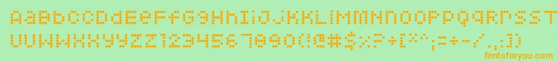 Squarodynamic 08 Font – Orange Fonts on Green Background