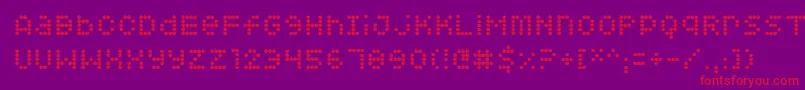 Squarodynamic 08 Font – Red Fonts on Purple Background