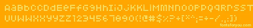 Squarodynamic 08 Font – Yellow Fonts on Orange Background