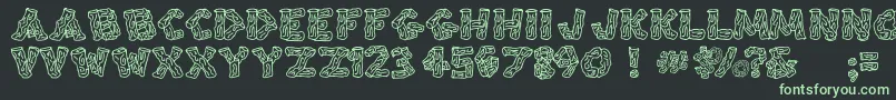 Splinters Font – Green Fonts on Black Background