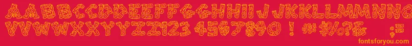 フォントSplinters – 赤い背景にオレンジの文字
