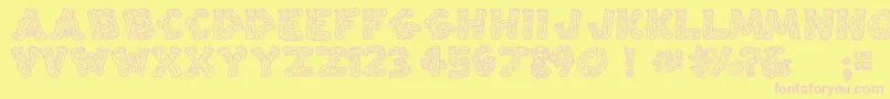 フォントSplinters – ピンクのフォント、黄色の背景