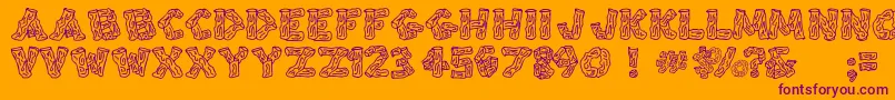 Шрифт Splinters – фиолетовые шрифты на оранжевом фоне