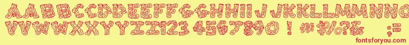 Splinters-fontti – punaiset fontit keltaisella taustalla