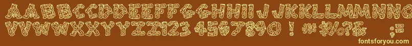 Splinters-fontti – keltaiset fontit ruskealla taustalla
