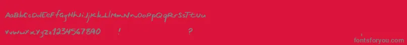 フォントOceanCoastlines – 赤い背景に灰色の文字