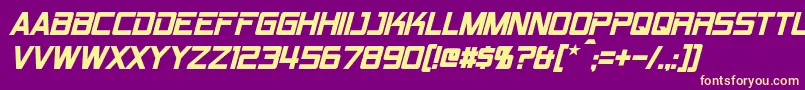 Шрифт RpmBoldItalic – жёлтые шрифты на фиолетовом фоне