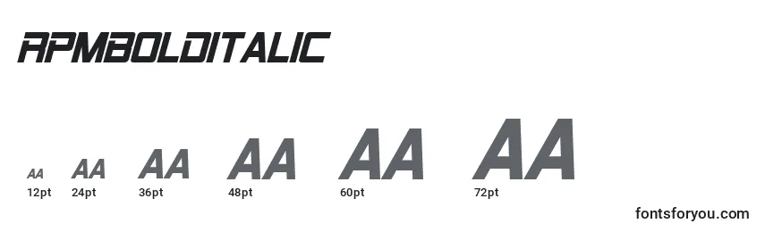 RpmBoldItalic Font Sizes