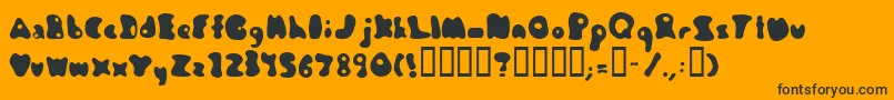 Jambotan-Schriftart – Schwarze Schriften auf orangefarbenem Hintergrund