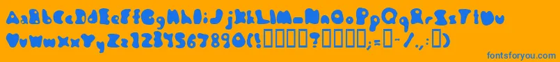 Jambotan-Schriftart – Blaue Schriften auf orangefarbenem Hintergrund