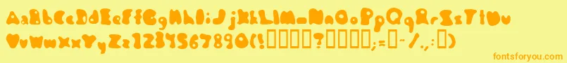 Jambotan Font – Orange Fonts on Yellow Background