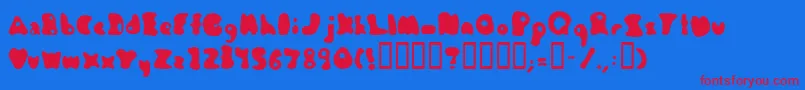 Jambotan Font – Red Fonts on Blue Background