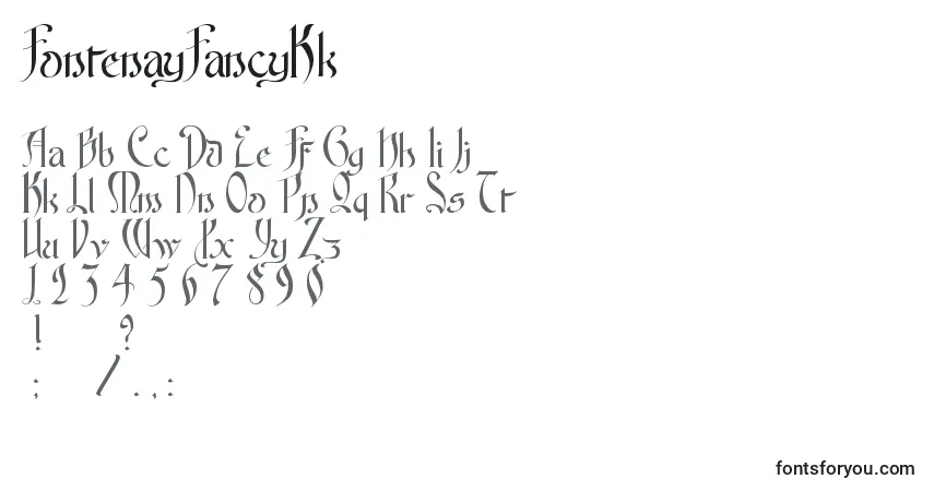 A fonte FontenayFancyKk – alfabeto, números, caracteres especiais