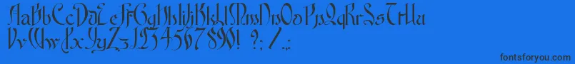 FontenayFancyKk Font – Black Fonts on Blue Background