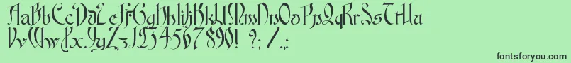 フォントFontenayFancyKk – 緑の背景に黒い文字