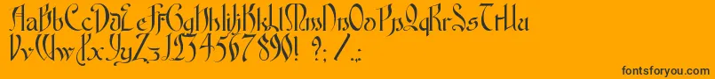 FontenayFancyKk Font – Black Fonts on Orange Background