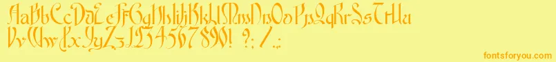 FontenayFancyKk Font – Orange Fonts on Yellow Background