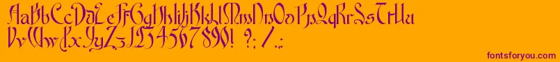 FontenayFancyKk-fontti – violetit fontit oranssilla taustalla
