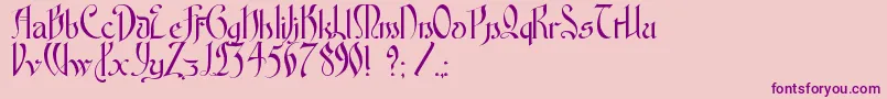 Fonte FontenayFancyKk – fontes roxas em um fundo rosa
