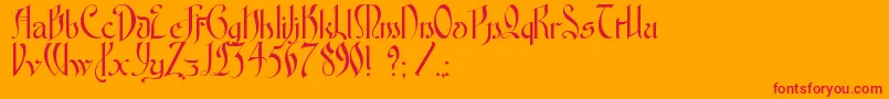 フォントFontenayFancyKk – オレンジの背景に赤い文字